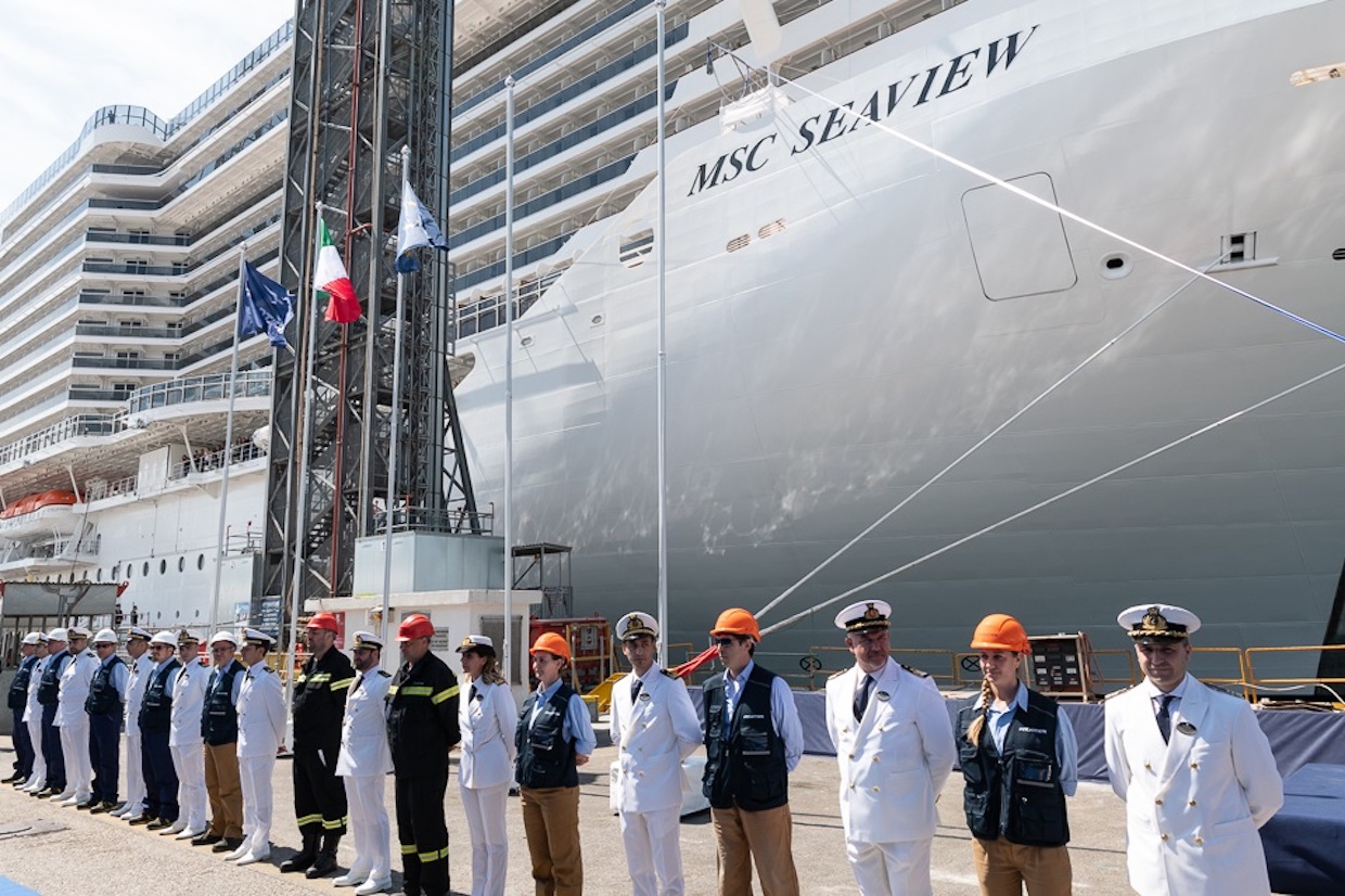 MSC Seaview. Desfile del personal y la tripulación de los cruceros de Fincantieri y MSC. Foto: MSC Cruises.