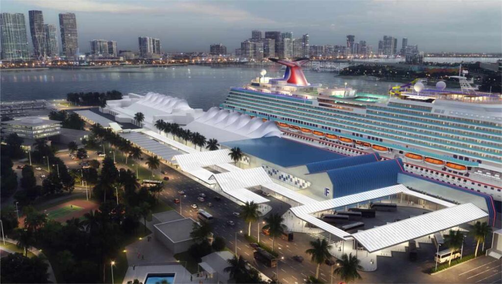 Puerto de Miami, terminal F. Imagen/Carnival Cruises.