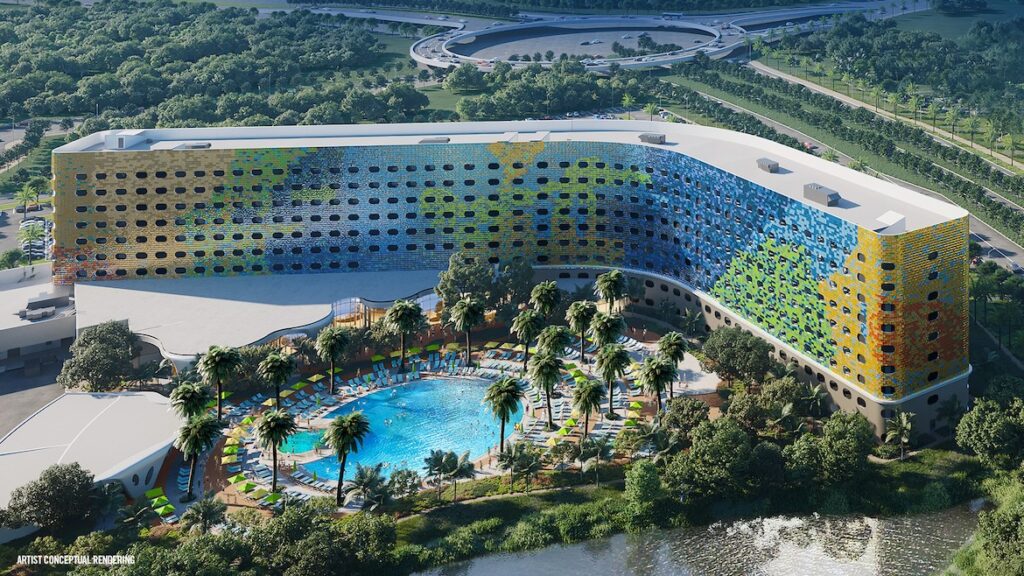 Exterior de Universal Terra Luna Resort. Imagen Universal Orlando Resort.